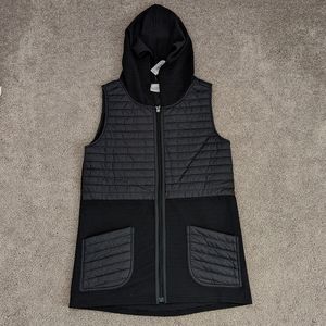 Black Chico's mixed material outerwear vest